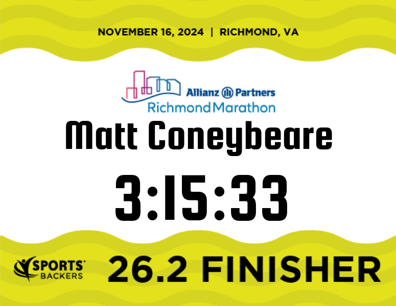 Matt Coneybeare - Marathon 34 - Certificate