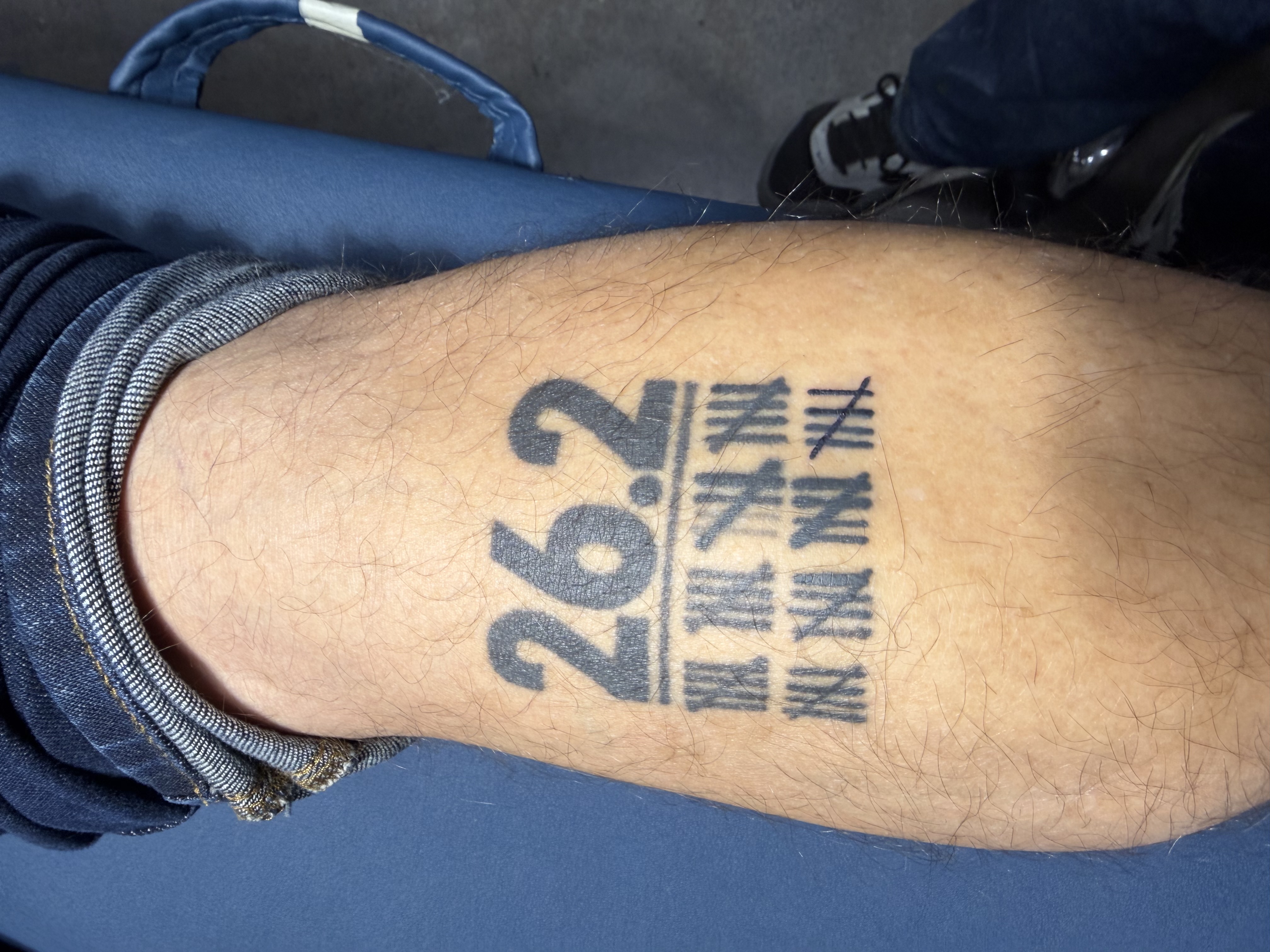 Matt Coneybeare - Marathon 40 - Seattle - Tattoo